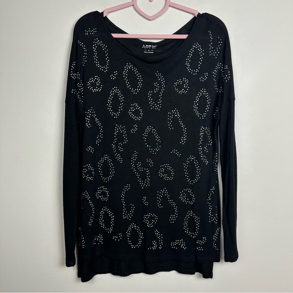 Apt. 9 Tops - Apt. 9 Black Top with Silver Accents Size Small